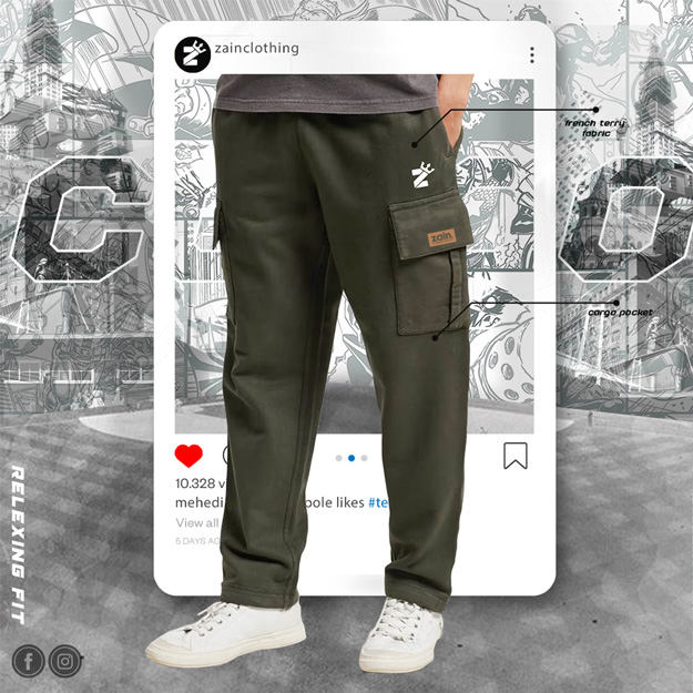 OLIVE SOLID COLOR CARGO JOGGERS 