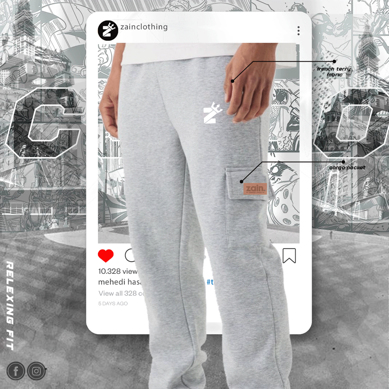 OFF-WHITE SOLID COLOR CARGO JOGGERS 